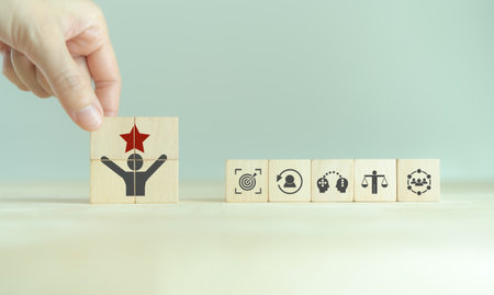 Talented human resources - company success concept.  Talent management systems for sustainable...