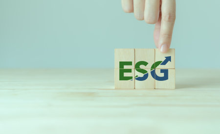 ESG achieving and growing sustainability concept. Aim to ptositive impact on the world while also making a profit. Socially responsible investing, ESG factors, impact investing, sustainable investing.の写真素材