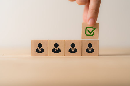 Performance appraisal in HRM concept. Corporate regulatory and compliance. Quality control management, ISO certification. Product, service quality warranty. Checklist survey and assessment process.の写真素材