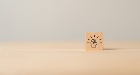 Culture of empowerment concept. Winning, success and life goals. Ways to foster employee empowerment; goal, growth, moral, power, learning, access and positive thinking.Giving team members authority.の写真素材