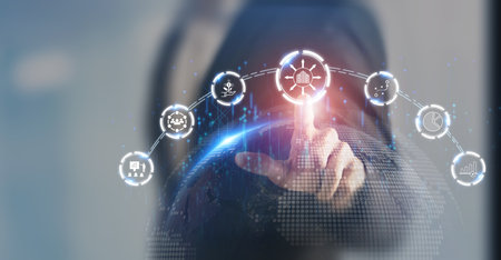 Scaleup businesses concept. Leveraging technology, developing efficient processes, and expanding customer. Building infrastructure, competitive advantage, improving marketing strategies, investing.の写真素材