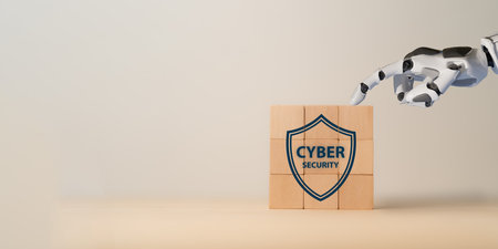 Cyber security concept. Professionals use artificial intelligence AI and techniques to protect...