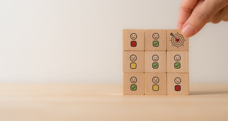 Engagement rating survey with customer or employee's satisfaction evaluation. Building trust,...