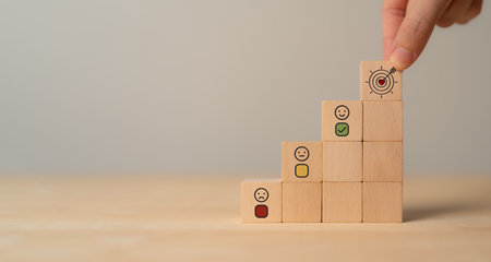 Engagement rating survey with customer or employee's satisfaction evaluation. Building trust,...