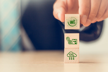 Sustainable logistics and supply chain concept. Green transportation methods, eco-friendly trucking...