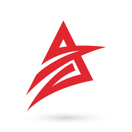 Red letter a modern logo icon.のイラスト素材