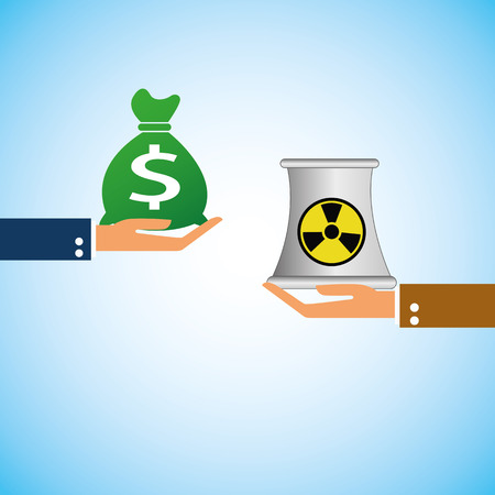 hand bring money nuclearのイラスト素材