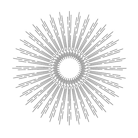 Linear drawing of rays of the sun. Light rays of burst.のイラスト素材