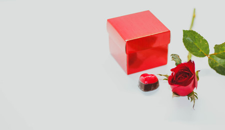 Red rose with message card.Image of Valentines dayの写真素材