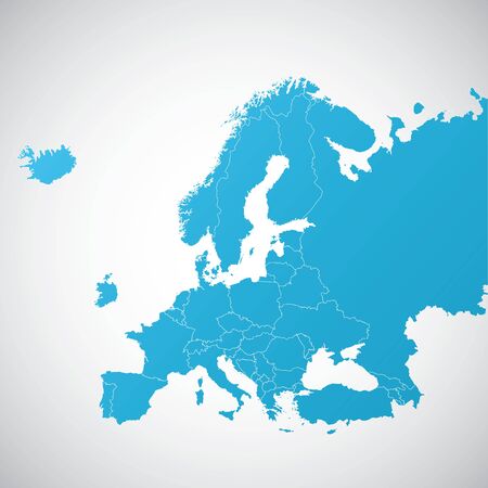 map Europe with and without Great Britain.のイラスト素材