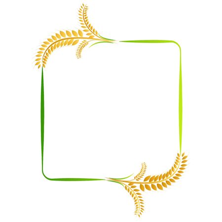 wheat on white and text, agricultural vector illustrationのイラスト素材