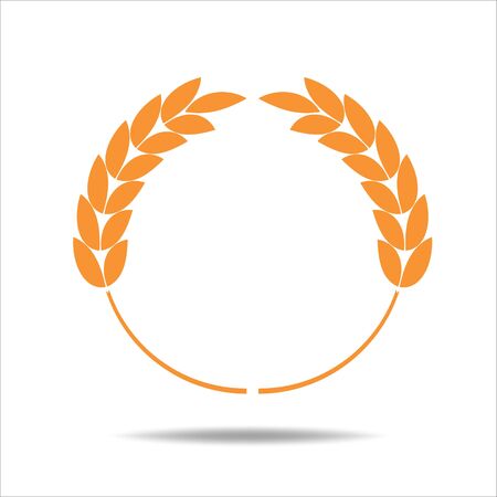 Wheat rice icon. Crop, barley or rye symbol isolated on white backgroundのイラスト素材