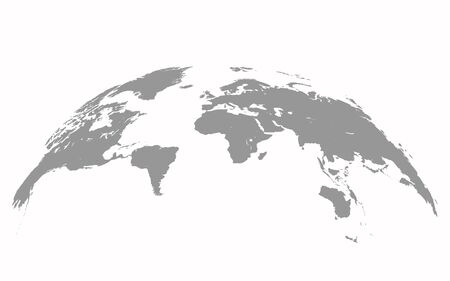 Map world Curved shape Gray vectorのイラスト素材