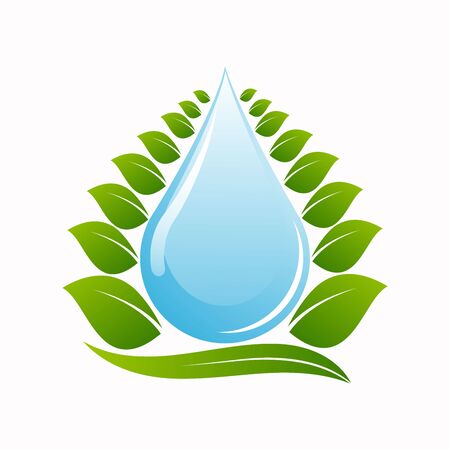 Save The Water Concept. Hands holding drop save waterのイラスト素材