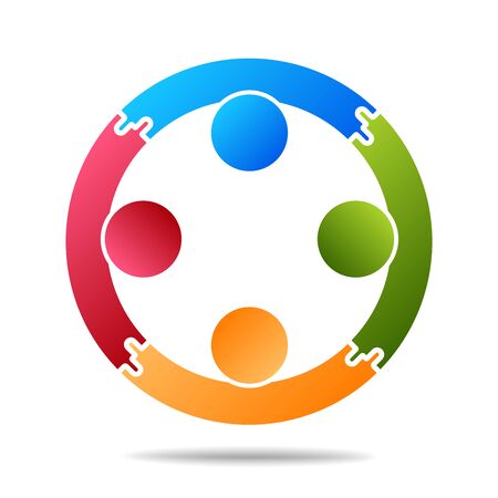 Community, support sign  People symbol. Vector illustrationのイラスト素材