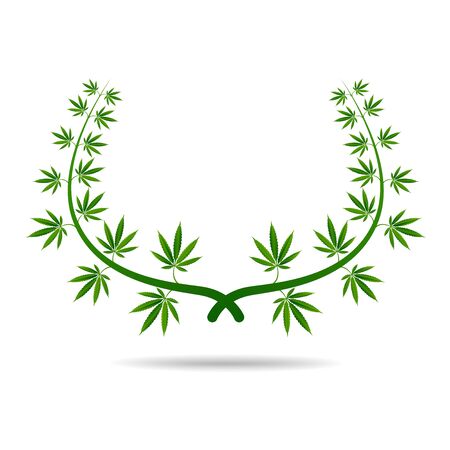Marijuana and cannabis leaf green nature symbol template Vectorのイラスト素材