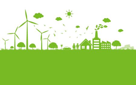 Ecology concept and Environmental ,Banner design elements for sustainable energy development, Vector illustrationのイラスト素材