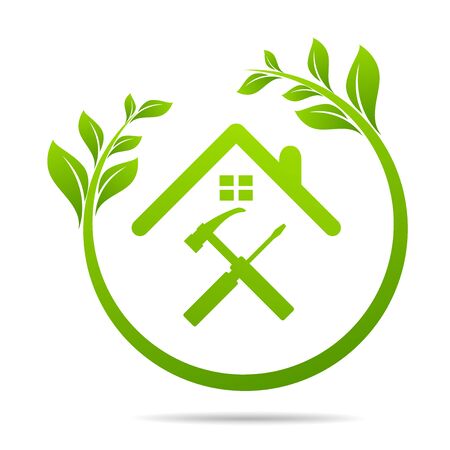 Real Estate, Eco House design vector templateのイラスト素材