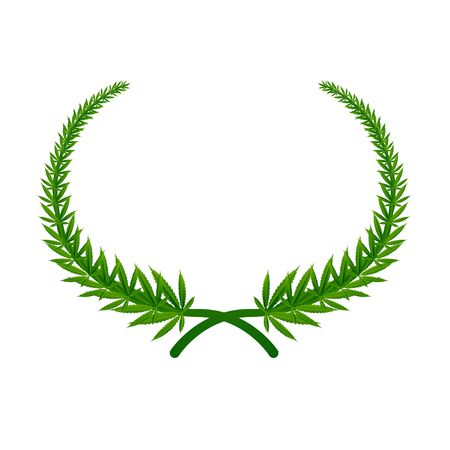 Marijuana and cannabis leaf green nature symbol template Vectorのイラスト素材
