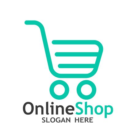 Online Shop designs Template LOGO, Vector illustrationのイラスト素材