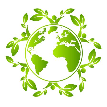 Green earth concept with human leave,vector illustrationのイラスト素材