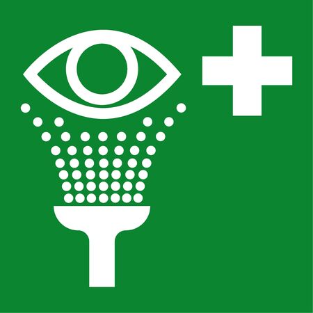 Eye Wash Station Symbol Isolate On White Background,Vector Illustrationのイラスト素材