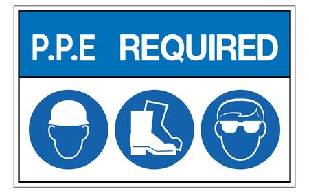 PPE. Required Sign Symbol,Vector Illustration, Isolate On White Background Iconのイラスト素材