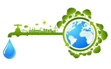 World Water Day Save Nature Concept Stock Vectorのイラスト素材