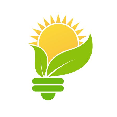 Light bulb green Ecology icon design template Vector Illustrationのイラスト素材