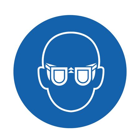 Symbol Wear Safety Glasses Sign Isolate On White Background,Vector Illustrationのイラスト素材