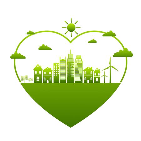 Ecology and Environmental concept. Design elements for sustainable energy developmentのイラスト素材