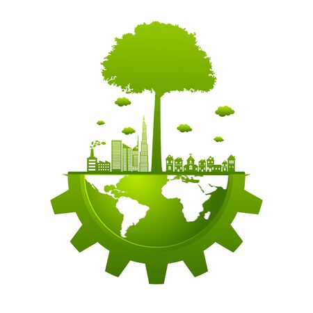 Ecology and Environmental concept. Design elements for sustainable energy developmentのイラスト素材