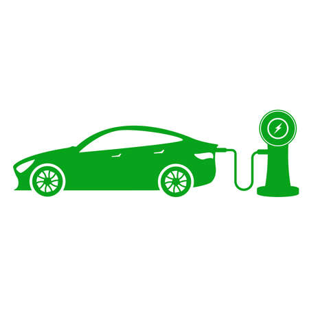 electric car sign and symbol icon concept illustration isolatedのイラスト素材