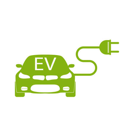 electric car sign and symbol icon concept illustration isolatedのイラスト素材