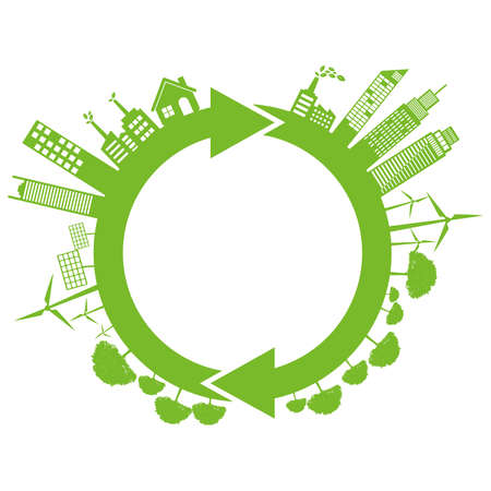 Ecology concept and Environmental ,Banner design elements for sustainable energy development, Vector illustrationのイラスト素材