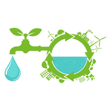 World Water Day Save Nature Concept Stock Vectorのイラスト素材