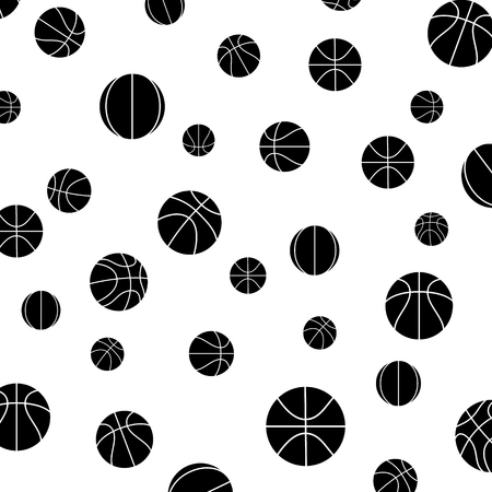 pattern with basketball on a white backgroundのイラスト素材