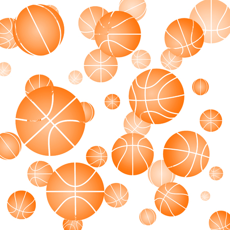 pattern with basketball on a white backgroundのイラスト素材