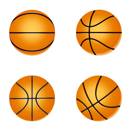 set basketball ball on a white backgroundのイラスト素材