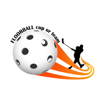 Floorball for the team and the cup on a white backgroundのイラスト素材