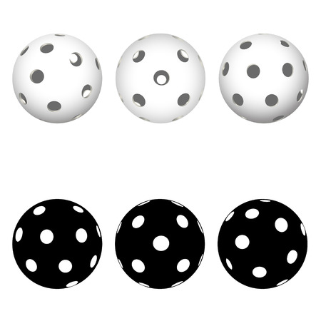 Floorball ball for the team and the cup on a white backgroundのイラスト素材