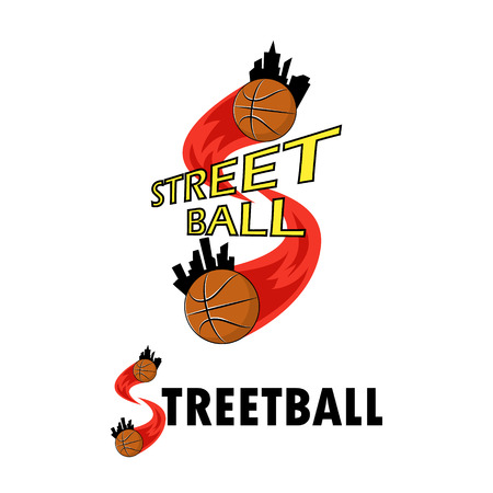 Logo for the streetball team or a cup on a white backgroundのイラスト素材