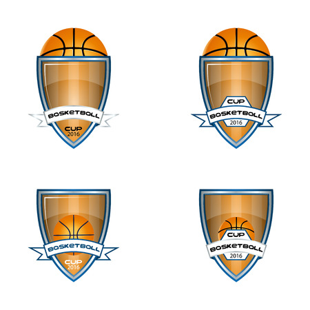 basketball logo for the team and the cup. vector illustrationのイラスト素材