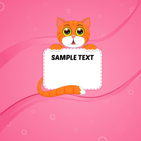 cute kitten with a place for your textのイラスト素材