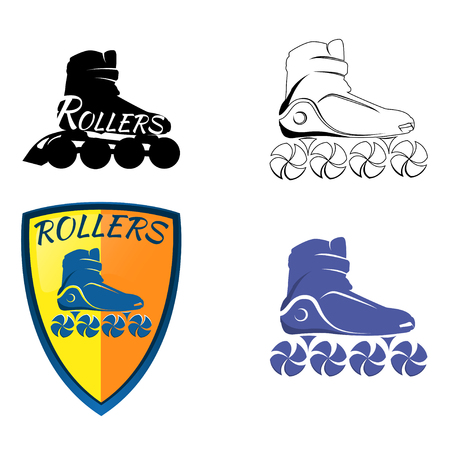 Logo roller skating. Roller skates vector illustrationのイラスト素材