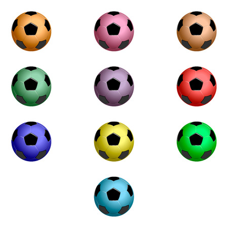 Color football ball for  the team and the cup on a white backgroundのイラスト素材