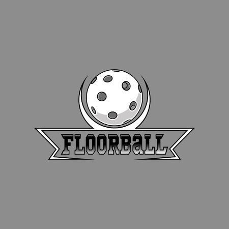 Floorball logo for the team and the cup on a white backgroundのイラスト素材
