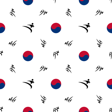 seamless pattern taekwondoのイラスト素材
