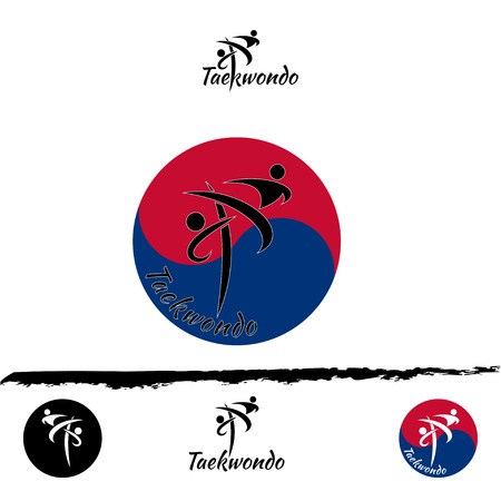 Set taekwondo logoのイラスト素材
