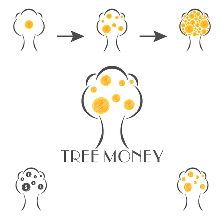 money tree vector logo templateのイラスト素材